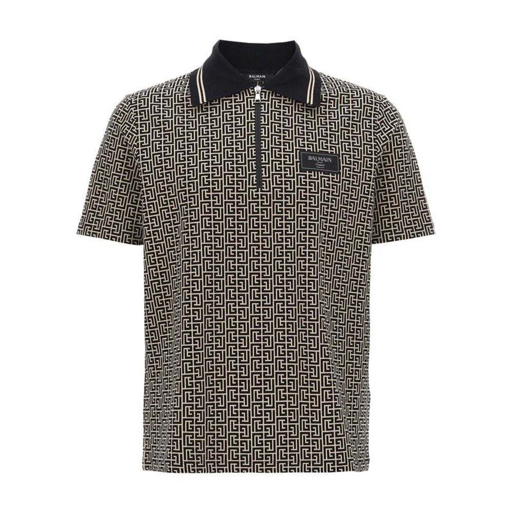 Balmain Bicolor Cotton Polo Men's Shirt